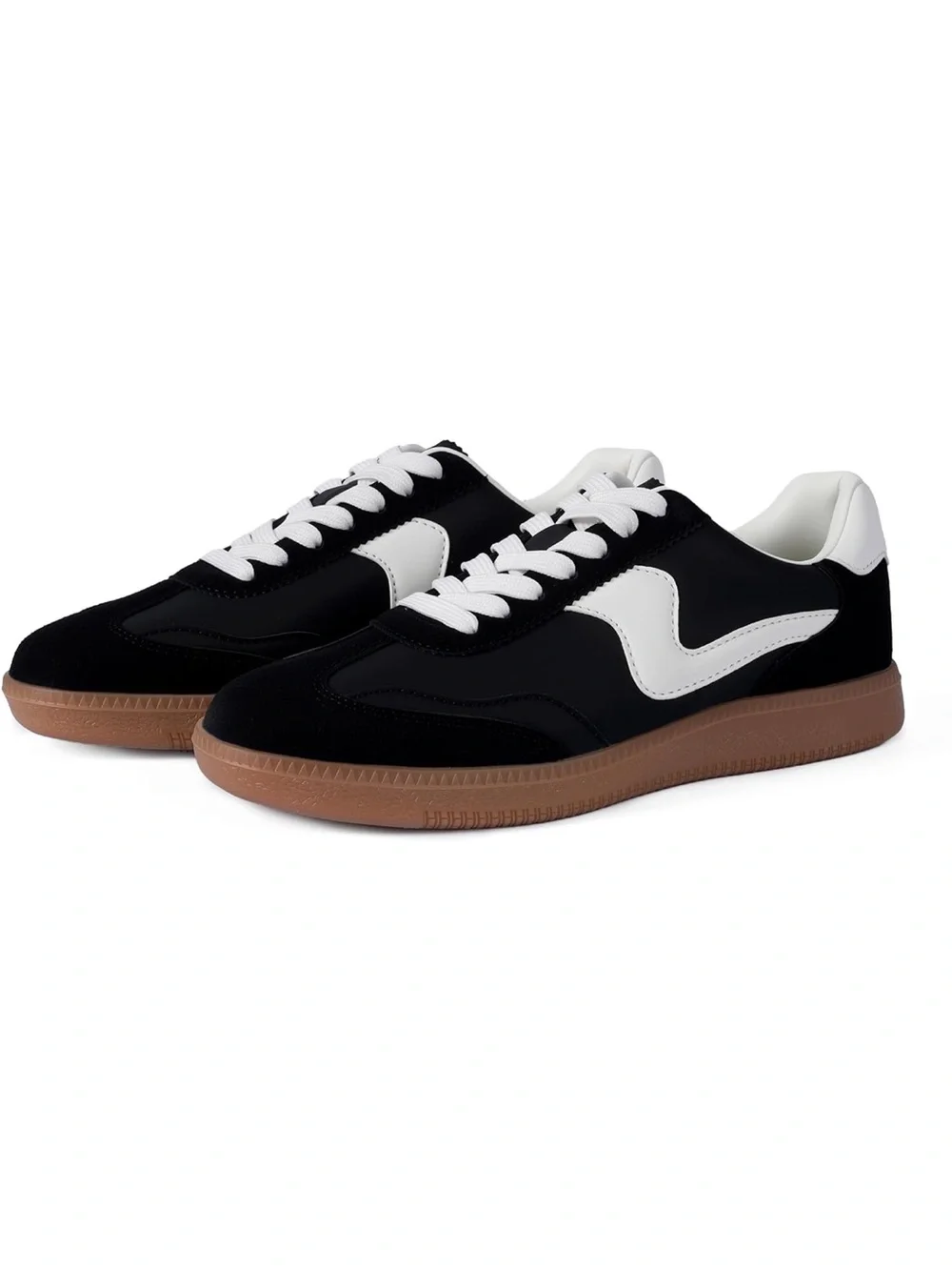 Tigeridea Women’s Retro Gum Sole Sneakers Black White Size 8 NIB